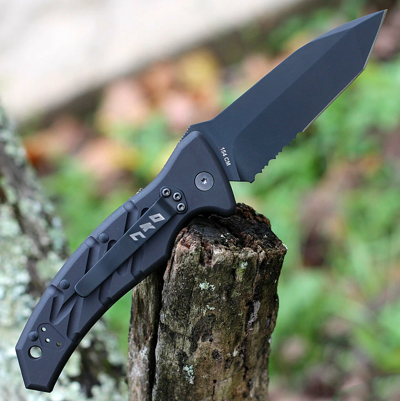 Outlet ✨ Ontario Strike Fighter SF-3 Automatic - Blk Alum. (3.8" 154CM Blk Serr. Tanto) 8742 🌟 2 Outlet ✨ Ontario Strike Fighter SF-3 Automatic - Blk Alum. (3.8" 154CM Blk Serr. Tanto) 8742 🌟 - Image 2