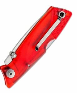 Best Sale 👏 Ontario Knife Co. Wraith Ice Series - Ice Fire 78798RED, 2.6" AUS-8 Satin Recurved Plain Blade, Clear Red Plastic Handle 🌟 -Automatic Knives shop ON8798REDnb 83844.1621014157