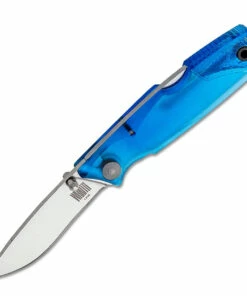Flash Sale 🤩 Ontario Knife Co. Wraith Ice Series - Glacier 8798SB, 2.6" AUS-8 Satin Recurved Plain Blade, Clear Blue Plastic Handle 🤩