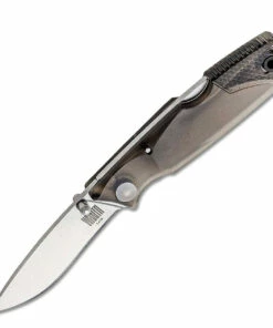 Coupon 💯 Ontario Knife Co. Wraith Ice Series - Smoke 68798SMK, 2.6" AUS-8 Satin Recurved Plain Blade, Clear Black Plastic Handle 😍