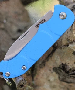 Best deal ❤️ Ontario Knife Co. Traveler 8901BLU, 2.25" Stainless Steel Satin Plain Blade, Blue Plastic Handle 🎁 -Automatic Knives shop ON8901BLU.2 36982.1626899679
