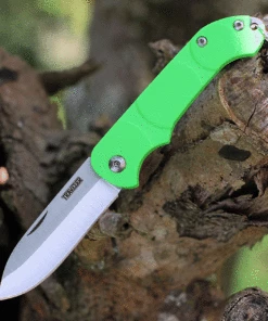 Deals 👏 Ontario Knife Co. Traveler 8901GR, 2.25" Stainless Steel Satin Plain Blade, Green Plastic Handle 👏