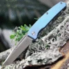 Wholesale ⭐ Ontario Knife Co. Ti 22 Ultrablue 9800, 3.03" Satin Stainless Steel Tanto Blade, Blue Iridescent Titanium Handle 🌟