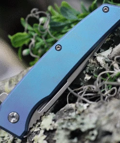 Wholesale ⭐ Ontario Knife Co. Ti 22 Ultrablue 9800, 3.03" Satin Stainless Steel Tanto Blade, Blue Iridescent Titanium Handle 🌟 -Automatic Knives shop ON9800.3 82212.1621450303