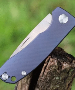 Discount 👏 PMP Knives & Maxace Harmony PMP005, 3" Satin Bohler M390 Drop Point Blade, Blue Titanium Handles 🛒 -Automatic Knives shop PMP005.3 26516.1625688200