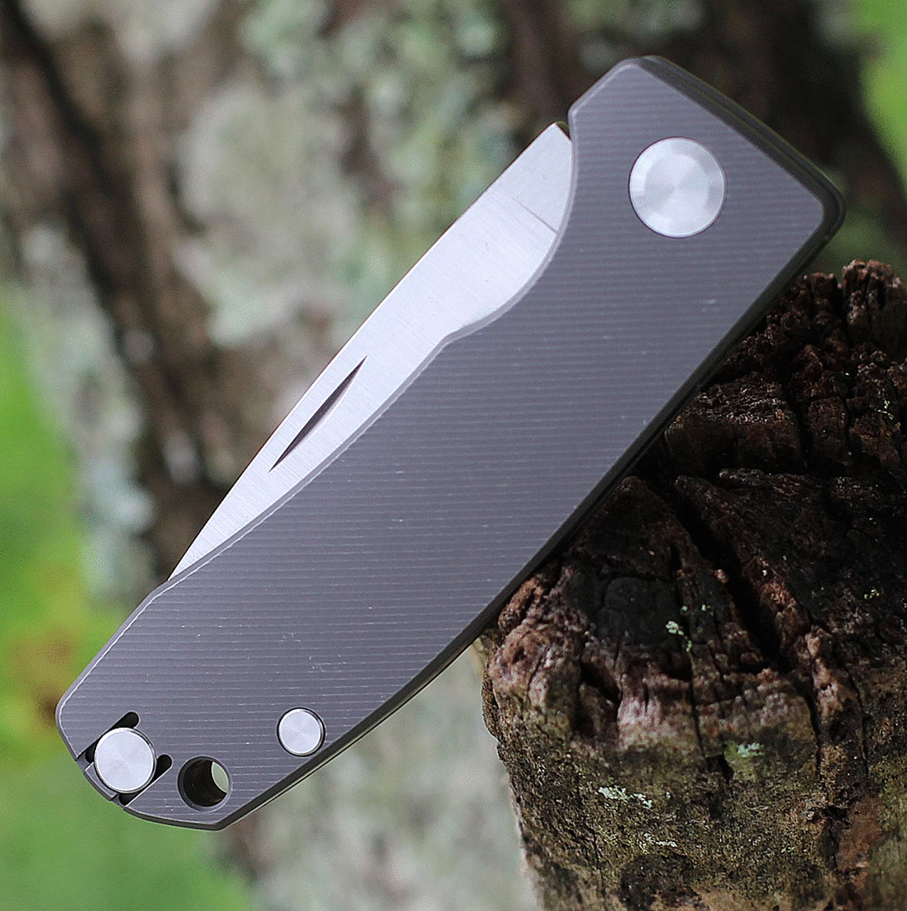 Wholesale ⭐ PMP Knives & Maxace Harmony PMP006, 3" Bohler M390 Stonewashed Drop Point Blade, Dark Gray Titanium Handles ✨ 3 Wholesale ⭐ PMP Knives & Maxace Harmony PMP006, 3" Bohler M390 Stonewashed Drop Point Blade, Dark Gray Titanium Handles ✨ - Image 3