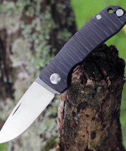 Discount 😍 PMP Knives & Maxace Harmony PMP007, 3" Satin Bohler M390 Drop Point Blade, Flame Titanium Handles 🎁