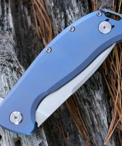 Discount 🤩 PMP Knives Big Boy Flipper - Blue Ti (3.65" 14C28N Satin) PMP023 👏 -Automatic Knives shop PMP023.3 37118.1641314825