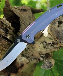 Top 10 🛒 QSP Knife Woodpecker QS116-C II, 3.75" Bohler M390 Two-Tone Black & Satin Drop Point Blade, Blue Titanium Handle 🎁