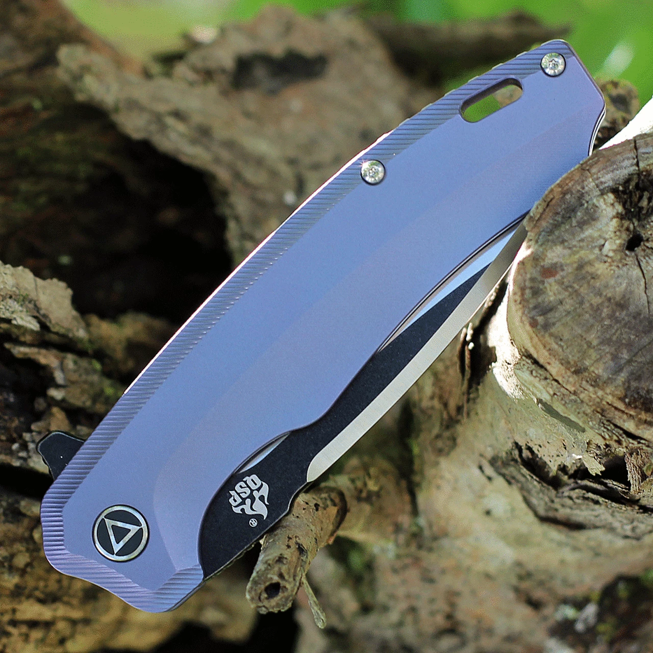 Top 10 🛒 QSP Knife Woodpecker QS116-C II, 3.75" Bohler M390 Two-Tone Black & Satin Drop Point Blade, Blue Titanium Handle 🎁 3 Top 10 🛒 QSP Knife Woodpecker QS116-C II, 3.75" Bohler M390 Two-Tone Black & Satin Drop Point Blade, Blue Titanium Handle 🎁 - Image 3