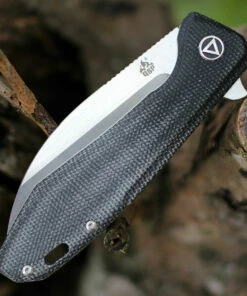 Coupon 🔔 QSP Knife QSP Pelican Linerlock QS118-D1, 3.625" CPM S35VN Stonewashed Wharncliffe Blade, Black Linen Micarta Handle ✔️ -Automatic Knives shop QS118D2.3 87805.1603484207