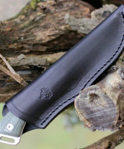 Hot Sale ❤️ QSP Knife Workaholic Fixed Blade QS124D, 3.5" Bohler N690 Satin Plain Blade, Green Linen Micarta Handle ✔️ -Automatic Knives shop QS124D 50059.1603827587