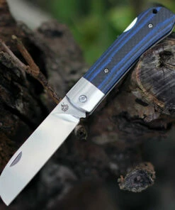 Top 10 👏 QSP Knife Worker Lockback QS128D, 3.5" Bohler N690 Satin Sheepsfoot Blade, Blue G10 & Carbon Fiber Handle 👍