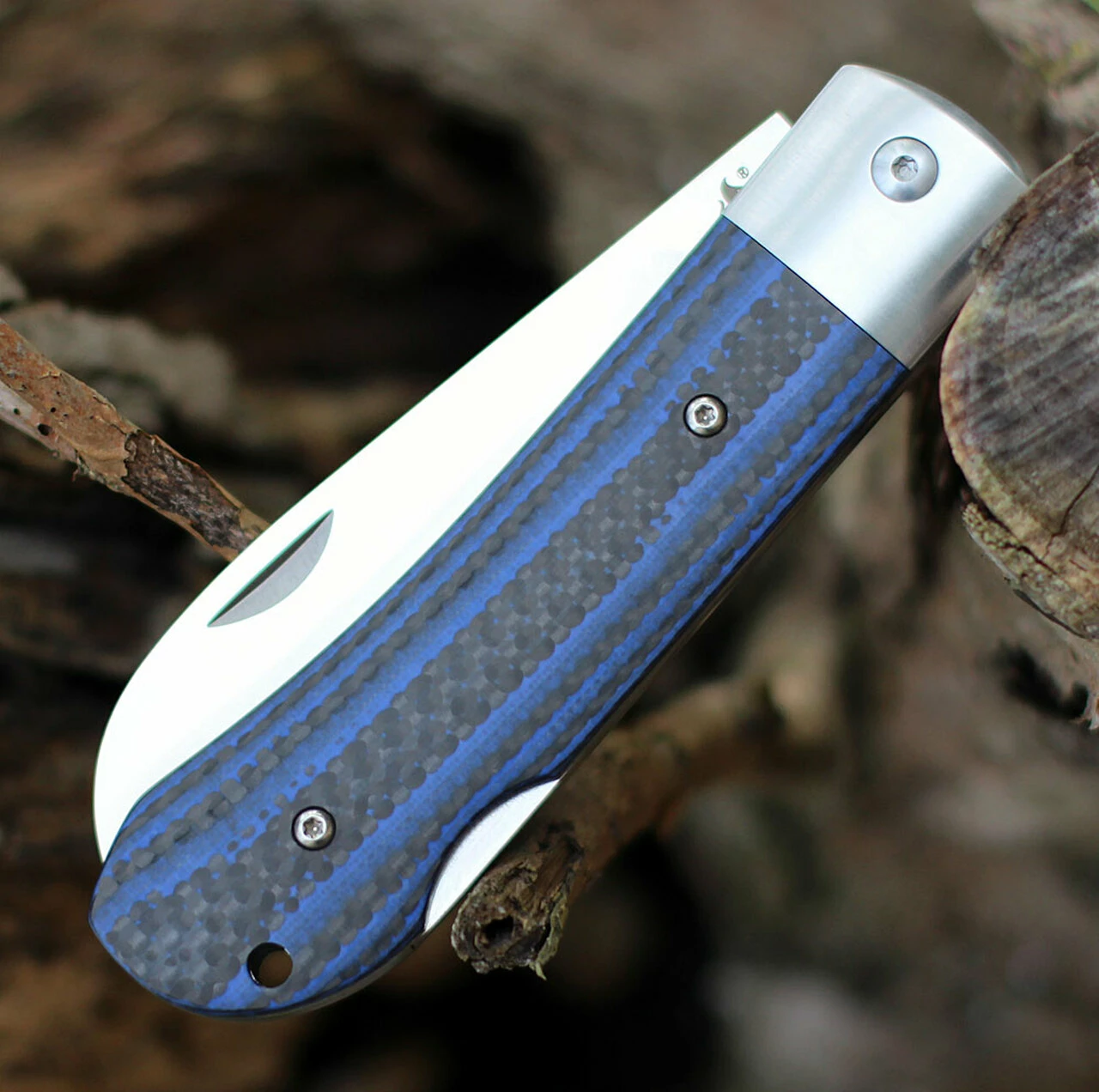 Top 10 👏 QSP Knife Worker Lockback QS128D, 3.5" Bohler N690 Satin Sheepsfoot Blade, Blue G10 & Carbon Fiber Handle 👍 3 Top 10 👏 QSP Knife Worker Lockback QS128D, 3.5" Bohler N690 Satin Sheepsfoot Blade, Blue G10 & Carbon Fiber Handle 👍 - Image 3