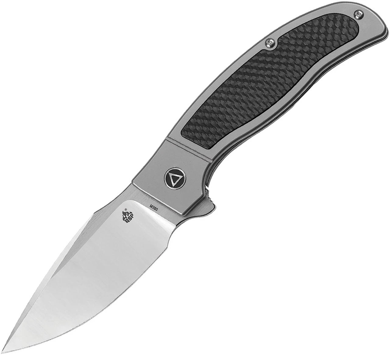 Budget 🛒 QSP Knife Legatus Frame Lock Flipper QS136-A, 3.50" Bohler M390 Drop Point Plain Blade, Titanium Handle with Carbon Fiber Inlay 🎉 1 Budget 🛒 QSP Knife Legatus Frame Lock Flipper QS136-A, 3.50" Bohler M390 Drop Point Plain Blade, Titanium Handle with Carbon Fiber Inlay 🎉