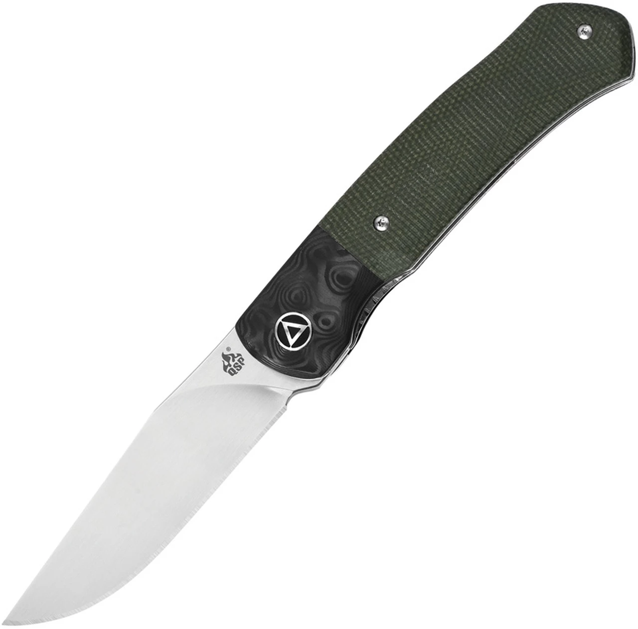 Promo ๐ QSP Knife Gannet Folding Knife QS137-C, 3.25" 154CM Satin Drop Point Blade, Green Linen Micarta Handle w/ Black Carbon Fiber Bolster ๐งจ 1 Promo ๐ QSP Knife Gannet Folding Knife QS137-C, 3.25" 154CM Satin Drop Point Blade, Green Linen Micarta Handle w/ Black Carbon Fiber Bolster ๐งจ