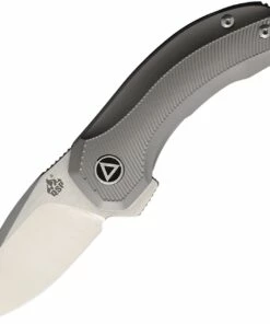 Hot Sale ⌛ QSP Knife Hamster Folding Knife QS138-A, 2" CPM-S35VN 2 Tone Satin Drop Point Blade, Gray Titanium Handle 😍