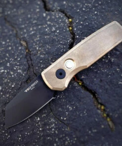 Best Pirce 🎉 Pro-Tech Runt 5 Automatic - Smooth SW Bronze (1.9" 20CV Blk Reverse Tanto) R5212 💯