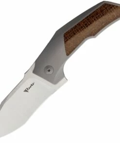 Cheap ❤️ Reate Knives T3000 Framelock REA088, 3.0" M390 Satin Tanto Blade, Titanium w/Burlap Micarta Inlays 🔔