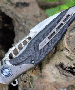 Budget 🔥 Rike Knife Thor7 THOR7BCF, 3.54" Bohler M390 Satin Plain Blade, Black Carbon Fiber and Integral Titanium Handle ⌛ -Automatic Knives shop RKTHOR74BCF.2 09767.1625085201