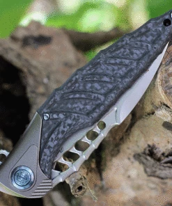 Budget 🔥 Rike Knife Thor7 THOR7BCF, 3.54" Bohler M390 Satin Plain Blade, Black Carbon Fiber and Integral Titanium Handle ⌛ -Automatic Knives shop RKTHOR74BCF.3 12134.1625085201