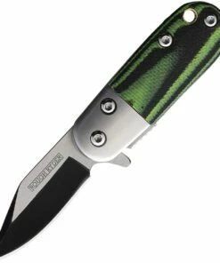Outlet 🔔 Rough Ryder Tadpole A/O - Blk / Green G-10 (1.5" Two-tone SS) RR2313 👏