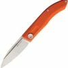 Budget 🔔 Real Steel Stella Folding Knife 7052, 2.95" VG-10 Stonewashed Plain Blade, Orange G-10 Handle 🌟