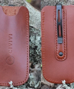 Best Pirce 🔔 CIVIVI Knives CIVIVI Rustic Gent C914C, 2.97" D2 Satin Clip Point Blade, Tan Micarta Handle w/Carbon Fiber Bolster ⭐ -Automatic Knives shop RUSTIC GENT SHEATH 20813.1621973166