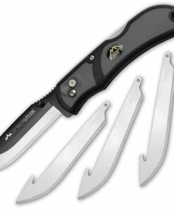 Cheap 🔥 Outdoor Edge 3.0 Razorlite EDC RLY30-50, 3.0" Japanese 420J2 Stainless Interchangeable Blades, Black Grivory w/ Rubberized TPR Inserts 💯