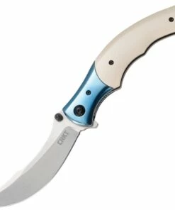 Promo 👏 CRKT 7471 Ritual, 4.37" 12C27 Sandvik Satin Plain Blade, Ivory Micarta Handle 🎁
