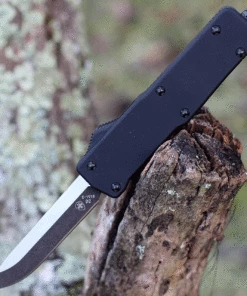 Budget 🔔 Templar Knife Co. Templar Premium Lightweight Small OTF - Blk Rubber (3" D2 Blk Drop Point) SA-BR-32-1 😀