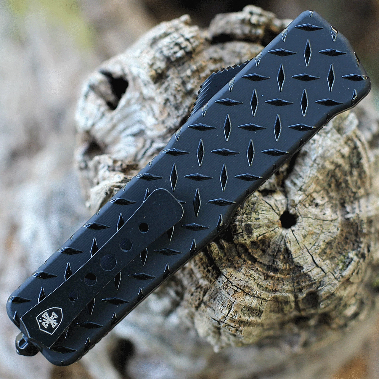 Outlet ❤️ Templar Knife Co. Templar Premium Lightweight Small OTF- Blk Diamond (3" D2 Blk Drop Point) SA-DPG-32-1 ✔️ 4 Outlet ❤️ Templar Knife Co. Templar Premium Lightweight Small OTF- Blk Diamond (3" D2 Blk Drop Point) SA-DPG-32-1 ✔️ - Image 4