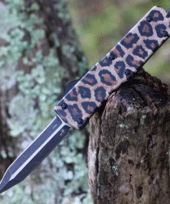 Best deal 😍 Templar Knife Co. Templar Premium Lightweight Small OTF -Alum. Leopard (3" D2 Blk Dagger) SA-LPD-12-1 🛒