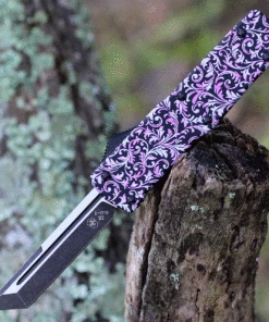 Coupon 🎁 Templar Knife Co. Templar Premium Lightweight Small OTF -Alum. Pink Fleur (3" D2 Blk Tanto) SA-PKF-22-1 🛒