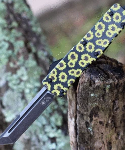 Best Sale 🧨 Templar Knife Co. Templar Premium Lightweight Small OTF -Alum. Sunflower (3" D2 Blk Tanto) SA-SUN-22-1 ❤️