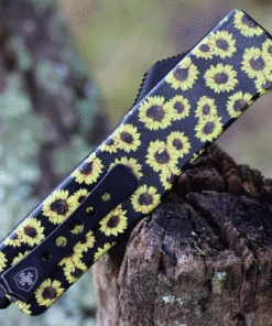 Hot Sale 🔥 Templar Knife Co. Templar Premium Lightweight Small OTF -Alum. Sunflower (3" D2 Blk Drop Point) SA-SUN-32-1 🔥 -Automatic Knives shop SASUN 92066.1634827956