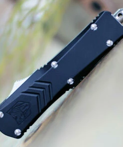 Cheap 🔔 CobraTec Black FS-X OTF Knife CTKSBLKFS-XSDAGNS, 2.75" D2 Steel Dagger Blade, Black Aluminum Handle 😍 -Automatic Knives shop SBLKFS XSDAGNS.1 57662.1598966905