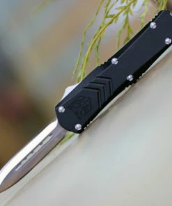 Cheap 🔔 CobraTec Black FS-X OTF Knife CTKSBLKFS-XSDAGNS, 2.75" D2 Steel Dagger Blade, Black Aluminum Handle 😍