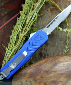 Brand new ❤️ CobraTec Blue FS-X OTF Knife CTKSBLUFS-XSDS, 2.75" D2 STeel Drop Point Serrated Blade, Blue Aluminum Handle ⭐ 3 Brand new ❤️ CobraTec Blue FS-X OTF Knife CTKSBLUFS-XSDS, 2.75" D2 STeel Drop Point Serrated Blade, Blue Aluminum Handle ⭐ -Automatic Knives shop SBLUFS XSDS 76195.1594309496