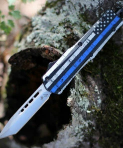 Brand new 😀 Templar Knife Co. Templar Knife Small OTF Back The Blue S-BTB-23-2, 2.75" 440C Satin Tanto Blade, Aluminum Zinc Handle 🎉