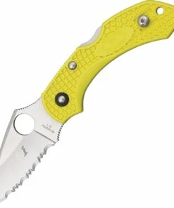 Brand new ✔️ Spyderco Knives Spyderco C28SYL2 Dragonfly 2 Salt, 2.25" H-1 Serrated Blade, Yellow FRN Handle ✔️