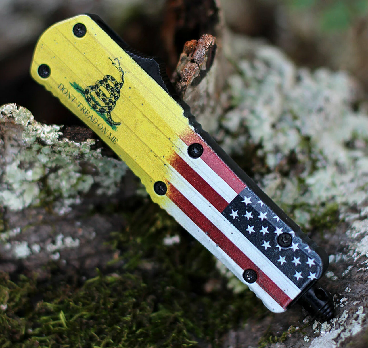 New 😀 Templar Knife Co. Templar Knife Small OTF Don't Tread On Me S-DTOM-13-2, 2.75" 440C Satin Dagger Blade, Aluminum Zinc Handle 😍 3 New 😀 Templar Knife Co. Templar Knife Small OTF Don't Tread On Me S-DTOM-13-2, 2.75" 440C Satin Dagger Blade, Aluminum Zinc Handle 😍 - Image 3