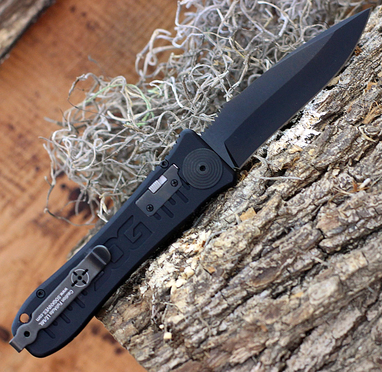 Cheap 🧨 SOG Spec Elite I Auto SE-52, 3.5" Drop Point Black Blade, Black Aluminum Handle ✨ 2 Cheap 🧨 SOG Spec Elite I Auto SE-52, 3.5" Drop Point Black Blade, Black Aluminum Handle ✨ - Image 2