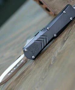 Cheap 😍 CobraTec Gray FS-X OTF Knife CTKSGRYFS-XSDAGNS, 2.75" D2 Steel Dagger Blade, Gray Aluminum Handle 🔥