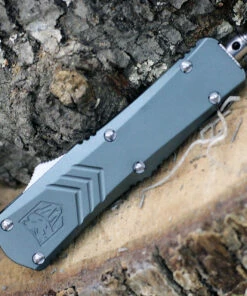 Budget 😍 CobraTec Gray FS-X OTF Knife CTKSGRYFS-XSDS, 2.75" D2 Steel Drop Point Part Serrated Blade, Gray Aluminum Handle 🔔 -Automatic Knives shop SGYFS XSDS.3 55072.1611264984