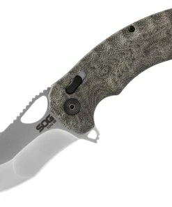 New 👏 SOG Kiku XR Folding Knife 3.03" CTS XHP Satin Blade, Natural Linen Micarta Handles 👏