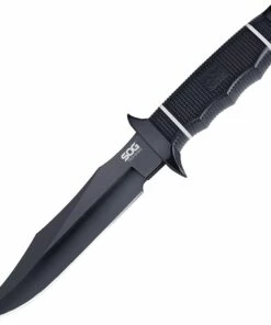 Best Sale 🛒 SOG Tech Bowie, Kraton Handle, Black Blade, Kydex Sheath ❤️