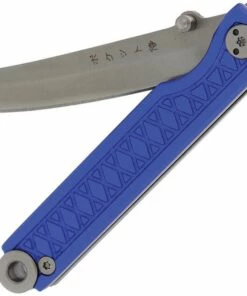 Deals ✨ StatGear Pocket Samurai Folding Knife STAT107, 2.1" 44OC Satin Plain Blade, Blue Aluminum Handle 🎁