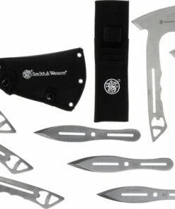 Brand new 🛒 Smith and Wesson Smith & Wesson Bullseye Throwing Knife Set 1139486, 9 Throwing knives w/ Synthetic Sheaths 😀