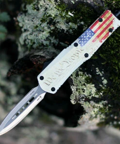 Outlet 🧨 Templar Knife Co. Templar Knife Small OTF We The People S-WTP-13-2, 2.75" 440C Satin Dagger Blade, Aluminum Zinc Handle ✔️